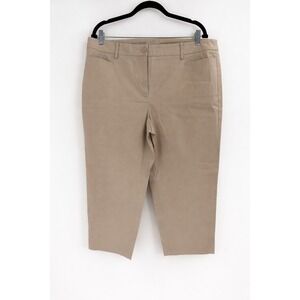 Talbots Perfect Skimmer Pants 16 Khaki Cropped Cotton Chino Preppy Classic 22"